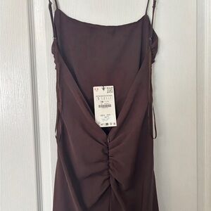 SOLD - Zara Brown Maxi Dress